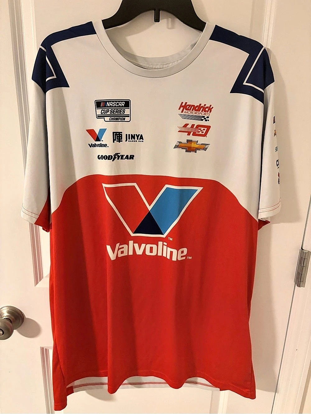 Kyle LarsonHendrick Motorsports Team Valvoline #5 NASCAR Jersey Red & White XXL
